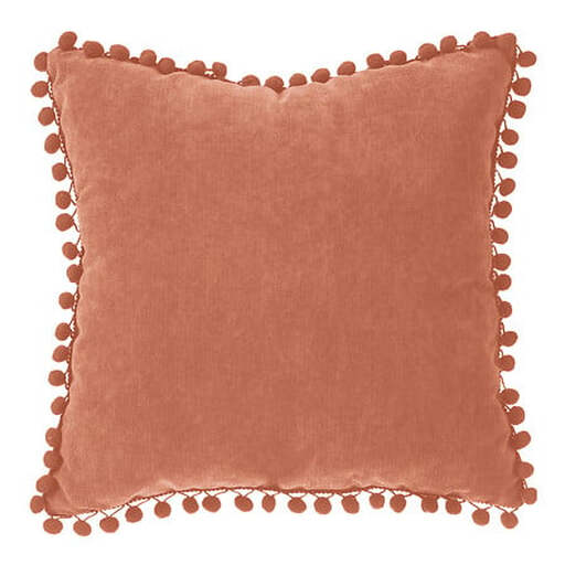 Pompom cushion 40 x 40 terracotta