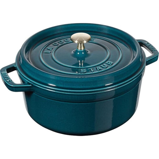 STAUB Cocotte, Gusseisen Br?ter, für alle Herdarten inkl. Induktion, Rund, 28 cm, 6,7 L, Petrol-Blau