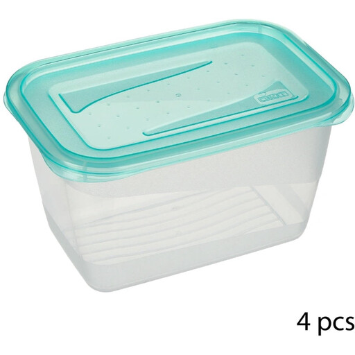 Set mit 4 Fresh & Freeze rechteckigen PE-Boxen 0,75 l