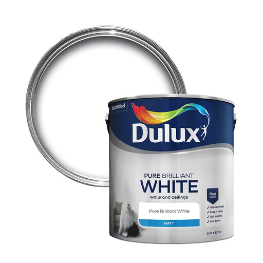 Dulux Matt Emulsion Paint - Pure Brilliant White - 2.5L