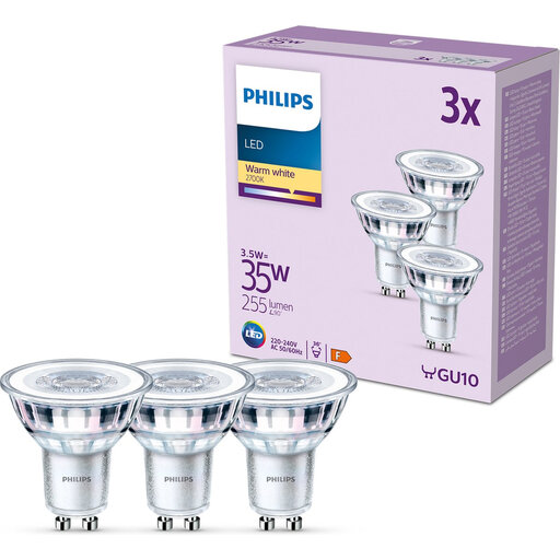 Philips LED Spotlights - 35W - GU10 - Warm White - 3-Pack