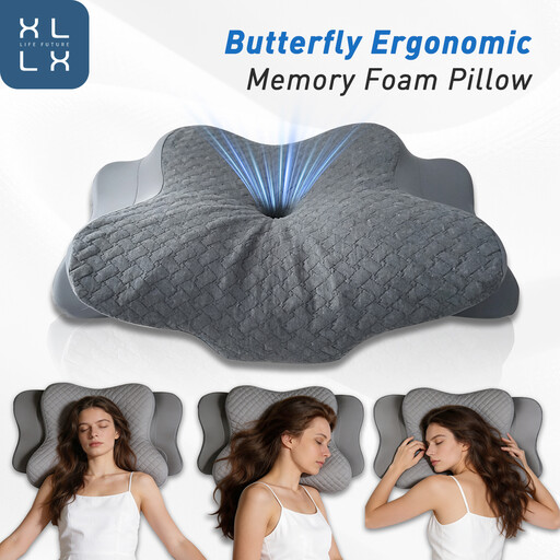 XLLX Memory Foam Pillow, Grey
