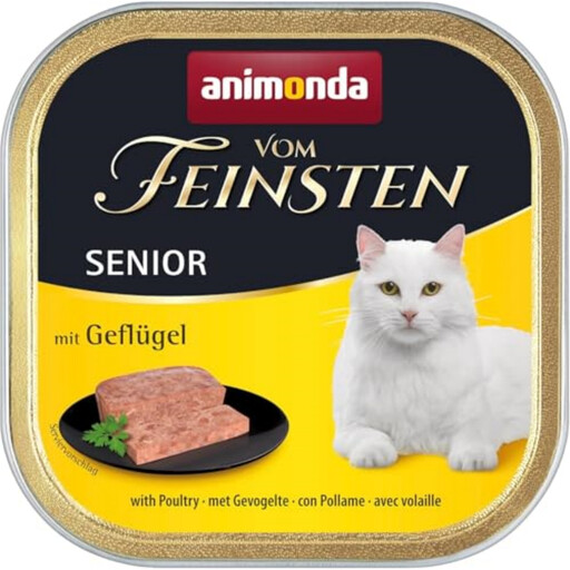 animonda Vom Feinsten Senior Poultry Wet Cat Food, Grain-Free, 32 × 100 g