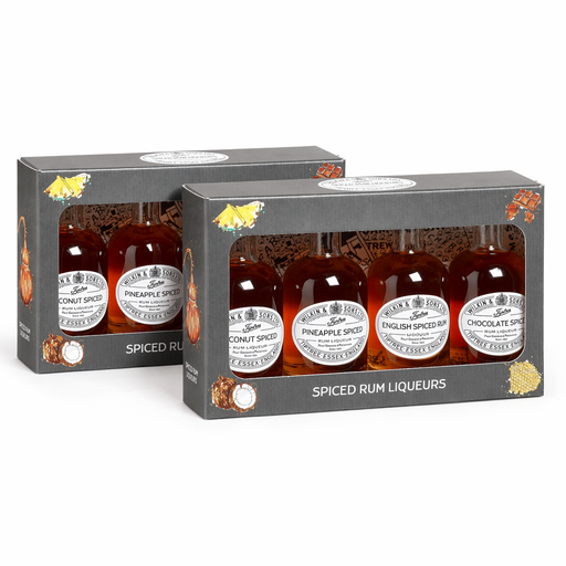 Pack of 2 - Miniature 4 Bottle Rum Liqueurs Box 25% ABV 200ml