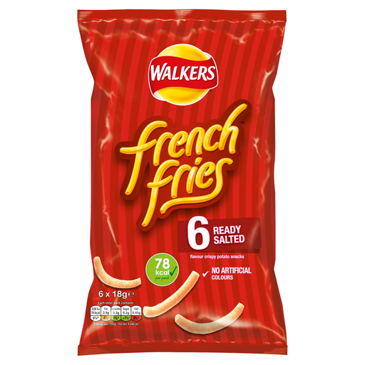 Walkers French Fries Ready Salted 6 × 18g multipack