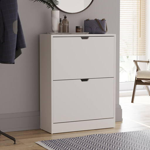 Vida Designs Shoe Cabinet 2 Doors White