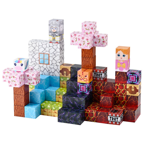 Tokky 100-Piece Magnetic Blocks Mine World Pixel Blocks