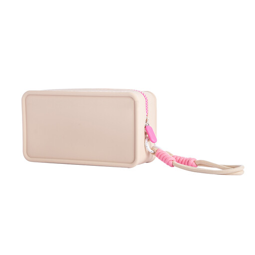 JORDAN&JUDY Colorblock Portable Handheld Silicone Makeup Bag