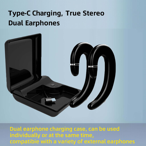VoxorAI C6 Black Dual-Ear AI Translation Headset