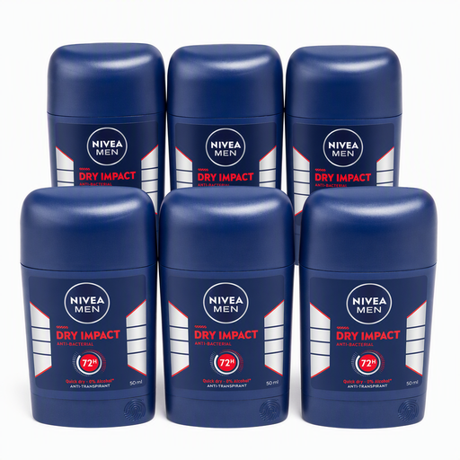NIVEA MEN Dry Impact 止汗除臭棒 50 ml 6 件装