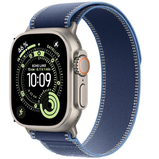 APPLE Watch Ultra 3 GPS + Cellular 49mm Natural Titanium Case with Blue/Bright Blue Trail Loop - M/L