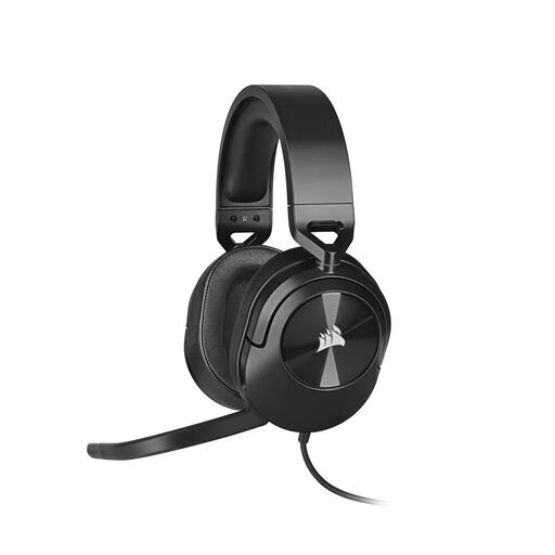 Corsair HS55 Surround Gaming Headset Wired (3.5mm Jack) - Flip-to-Mute Mic - Carbon