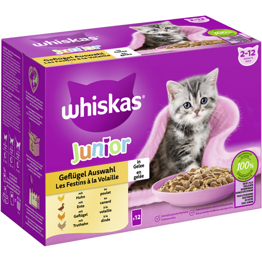 Whiskas Junior Geflügelauswahl in Gelee Multipack 12 x 85g