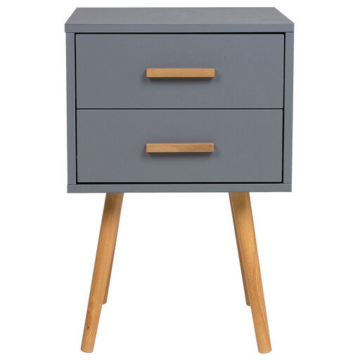 Beliani 2 Drawer Bedside Table Grey ALABAMA