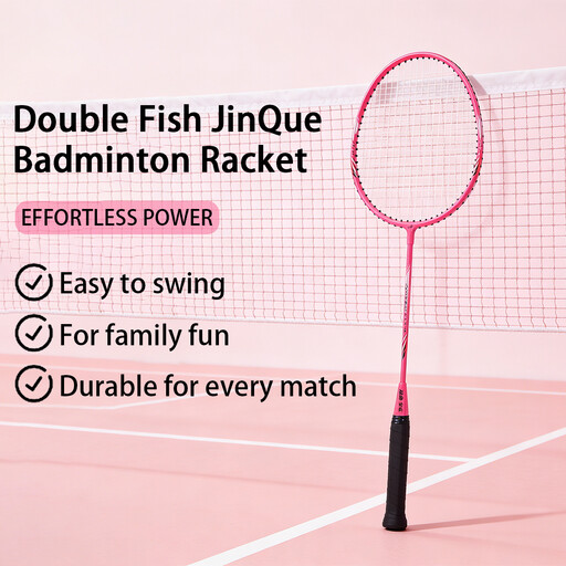 Double Fish JinQue Lightweight Durable Badminton Racket Double Set
