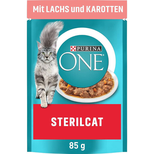 SterilCat Wet Cat Food, Tender Pieces in Sauce for Sterilized Cats, with Salmon, 26 Pack (26 x 85 g)