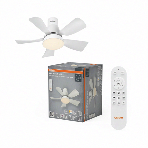 Osram Leste LED Ceiling Fan in white with remote control