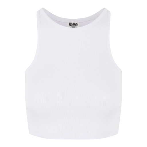 Ladies Organic Cropped Rib Top white XL