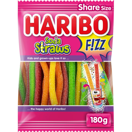 Haribo F!zz Soda Straws - 180 g