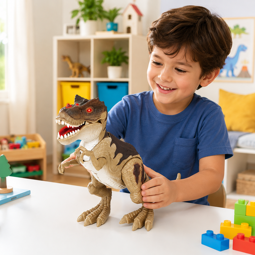 Sound and Light T-Rex Dinosaur Model Children's Toy F3 Display Stand Number, Halloween and Christmas gifts