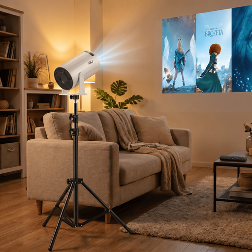 Projector with Stand Bundle-XBJ Portable White Projector