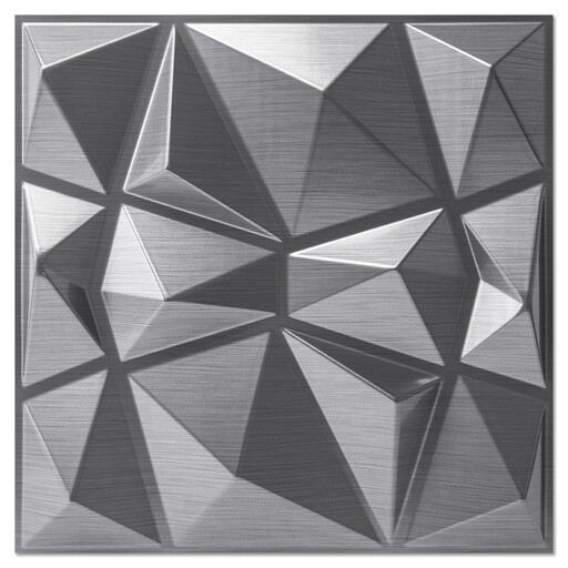 LONGKING Premium 3D Wall Panels with Diamond Pattern in Silver