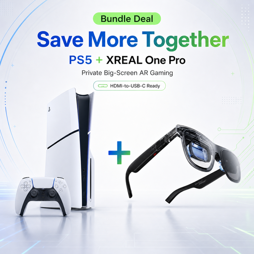 Sony PlayStation 5 Digital Edition Slim Console + XREAL One Pro M AR Glasses Gaming Bundle