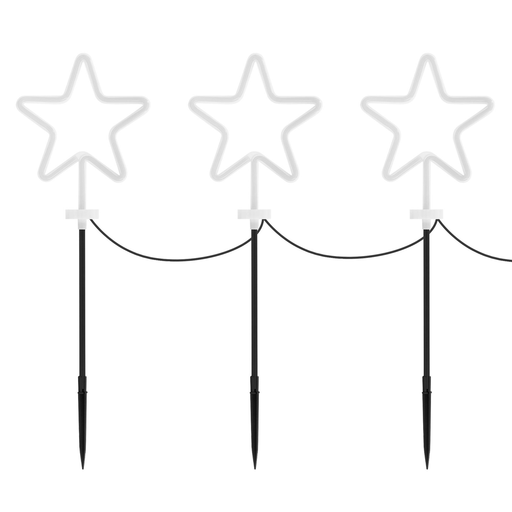 GARDEN STICK SET OF 3PCS NEON STAR YELLOW