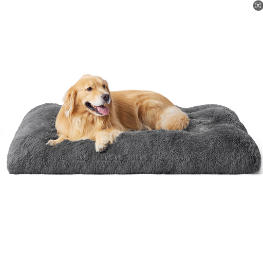 BEDSURE PetPad Solid Color Plush Dog Cage Pad, Titanium Grey, 119x74cm XXL