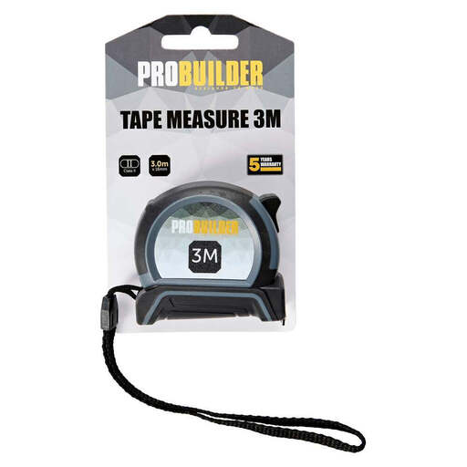 PROBUILDER TAPE MEASURE 3M Black, Grey, Yellow