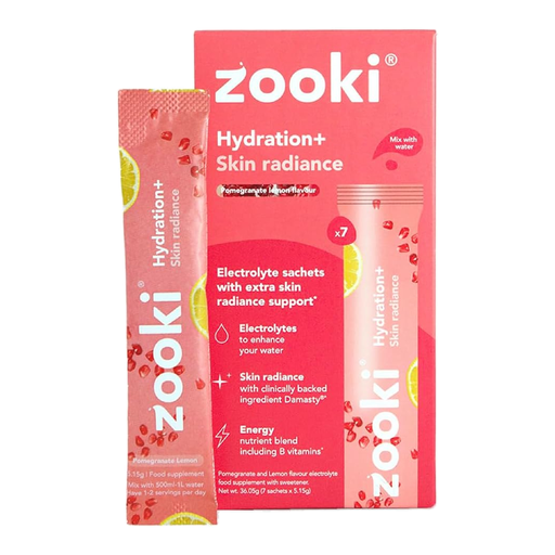 Zooki Electrolytes + Skin Radiance Pomegranate Lemon, 20 x 5.1g