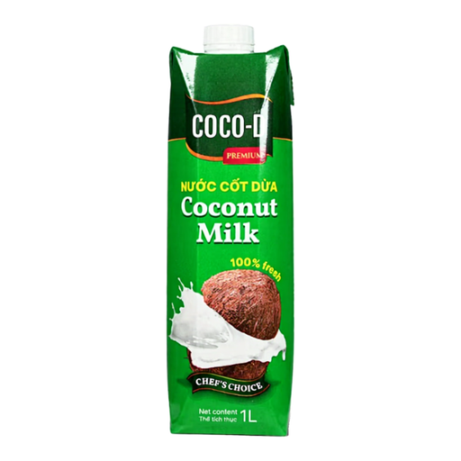 Coco-D UHT coconut milk, listed as 1 L
