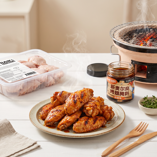 Raw Chicken Wings and Orleans-Style Marinade Kit