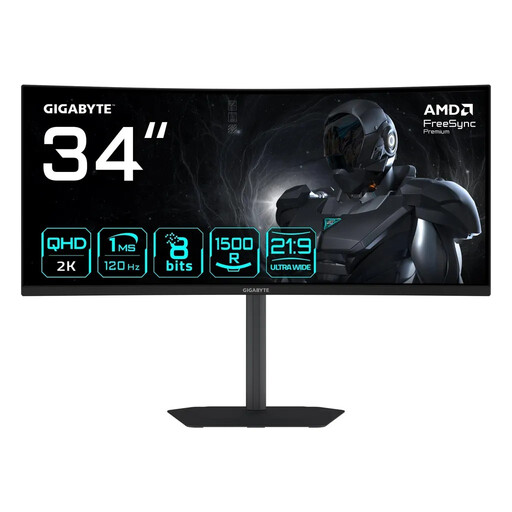 GIGABYTE GS34WQCA 34-Inch Curved Gaming Monitor