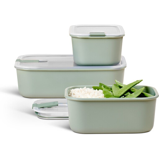 Mepal Easyclip Food Storage Container Set - 2x 700 mL + 1x 1500 mL, Nordic Sage