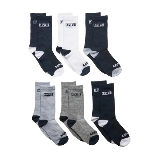 Levi's Children Socks LHN Box Tab High Cut 6-Pack Dark Grey Heather 4