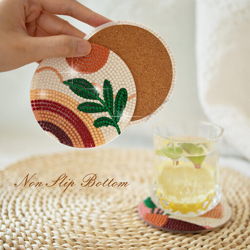 JU7CER set of six diamond painting coasters