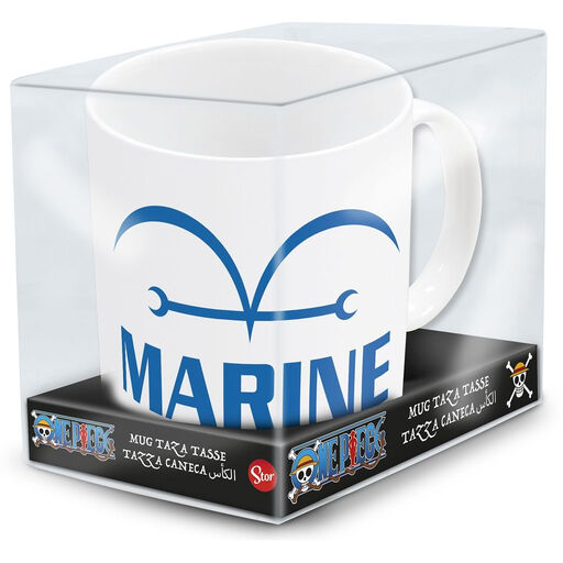 Stor One Piece Ceramic Mug Marine Design White 325 ml
