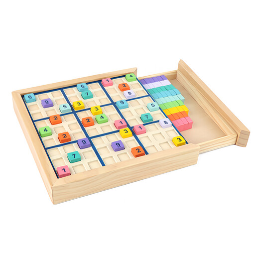 MIMI Deluxe Wooden Sudoku 9-Square Board Puzzle