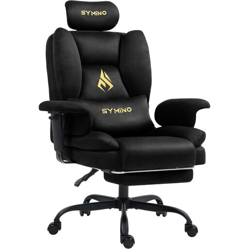 SYMINO Ergonomic Gaming Chair in Sofa-Optik mit Fußstütze