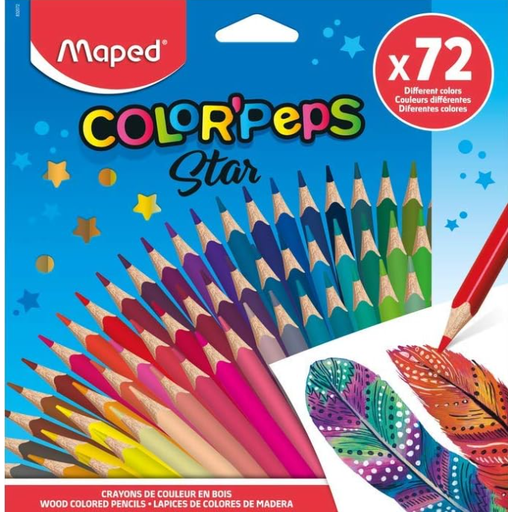 Maped Color'Peps Classic Triangular Colored Pencils, 72-Piece Set