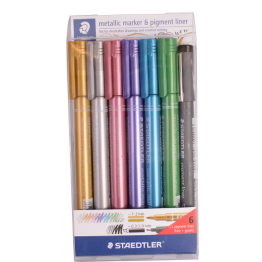STAEDTLER Metallic Markers, Mixed Colours - 6 pcs