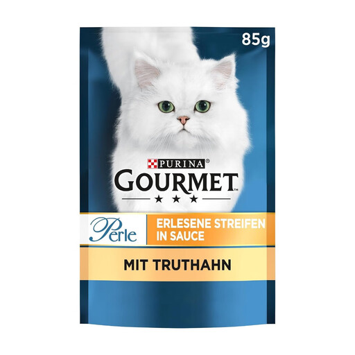 PURINA GOURMET Perle Erlesene Streifen Katzennassfutter, mit Pute, 26er Pack (26 x 85g)