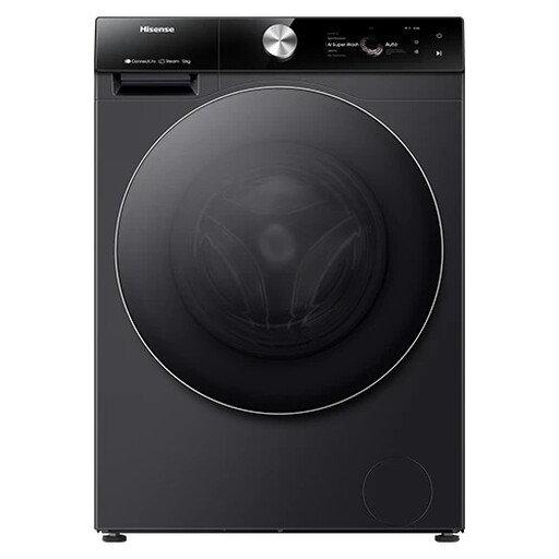 Hisense Front Load Washing Machine WF7S1247BB - 12 Kg and 1400 RPM Spin Speed - Inverter Motor - 20 Smart Programs - Child Lock - Black