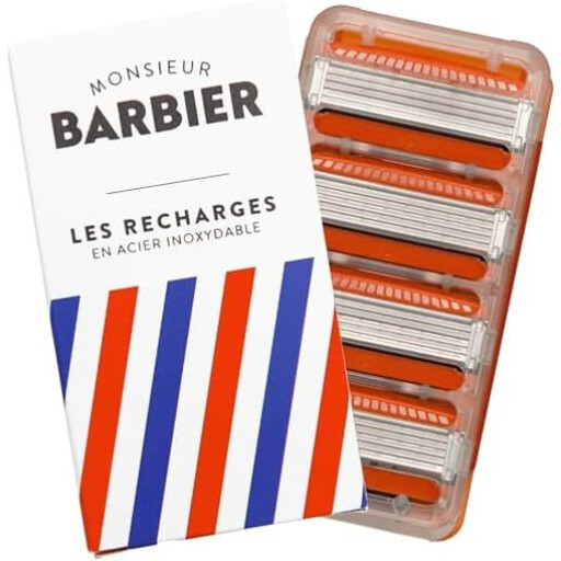 Monsieur Barbier 4 层 FUSION 兼容剃须刀头替换装 x4