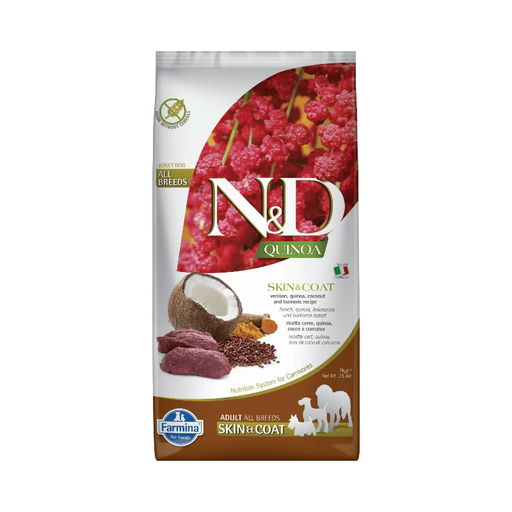 Farmina N&D Quinoa Skin & Coat Adult Medi/Maxi Venison 7 kg.