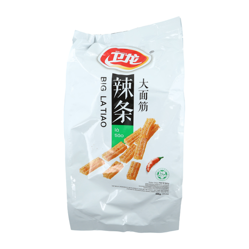 Wei Long Spicy Gluten Snack – Large Strips, Spicy Flavor, 400g