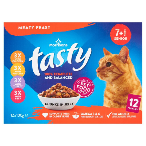 Morrisons Tasty Chunks in Jelly Meaty Feast for Senior Cats