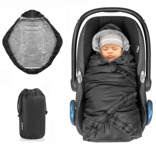 Zamboo Swaddle Blanket for Infant Car Seat - Black