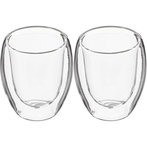 Secret de Gourmet Double-Walled Glass Espresso Cups Set - 70 ml, Transparent